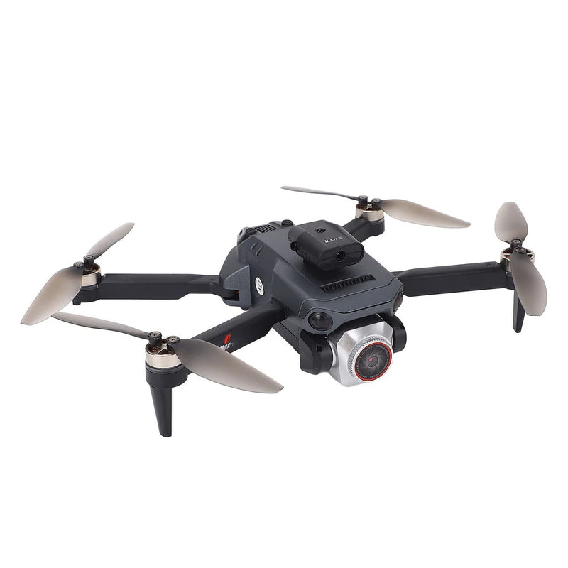 RC quadcopter drone with four propellers and built-in camera, black