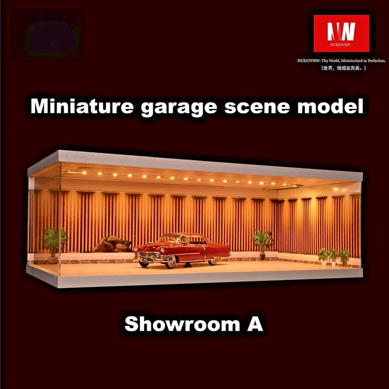 1:64 1:43 1:18 Diorama Car Showroom LED Lighting Diecast Garage Accessory Scenes