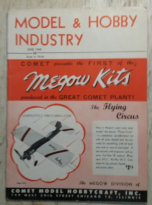 June 1949 Model and Hobby Industry Magazine Megow Model Airplane Kits Cover