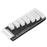 RC battery charging board adapter with black PCB and multiple white balance connectors