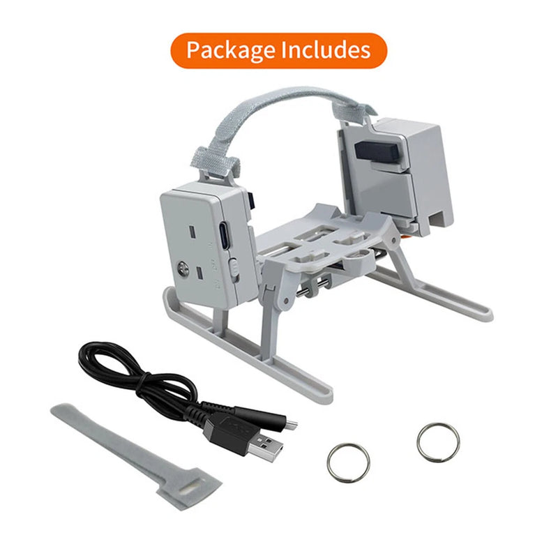 Robotic air-drop launcher arm with cable and two metal attachment rings