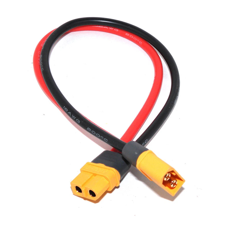 XT60 Male Female 12AWG Silicone Cord Battery Extension Cable Connector 30CM