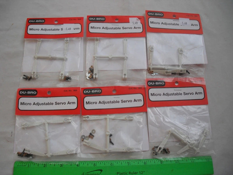 Lot of 6 Du-Bro 989 Micro Adjustable Servo Arm, RC R/C Plane Airplane Boat Car