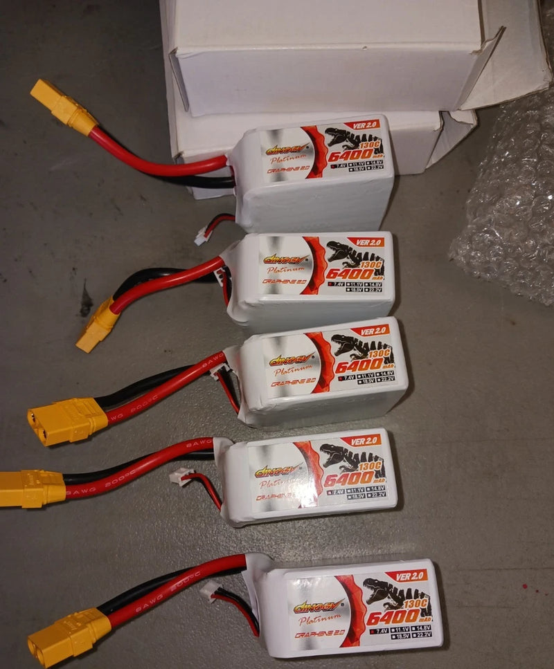 5 Dinogy Platinum Graphene 2.0 6400mAh 7.4V 2s LiPo Battery  for rc