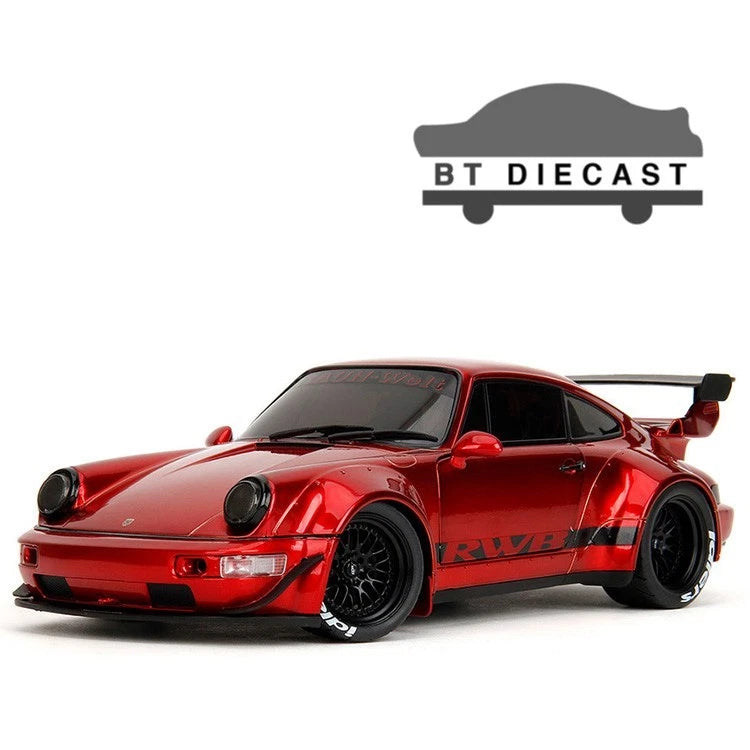 JADA PINK SLIPS PORSCHE RWB BODY KIT 1/18 DIECAST MODEL CAR RED METALLIC 35726