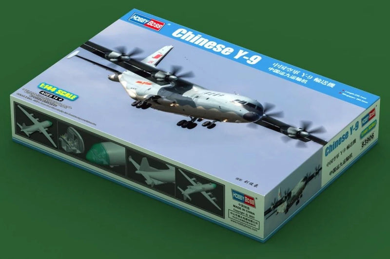 1/144 scale Chinese Y-9 model kit box by HobbyBoss