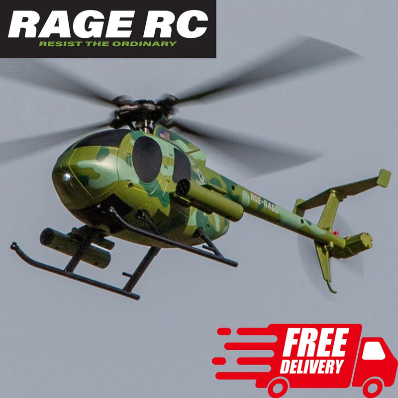 Rage RC Hero-Copter Helicopter 4-Blade RTF Military Marines Stability Ready Fly
