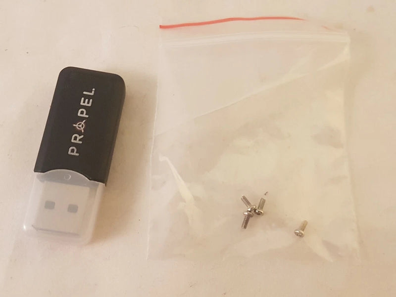 R&PEL SD card reader and blade screws in clear plastic bag