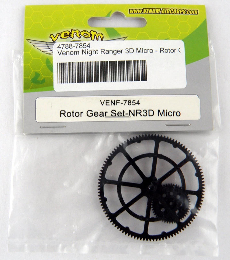 Venom Night Ranger 3D micro rotor gear set, black plastic rotor gear