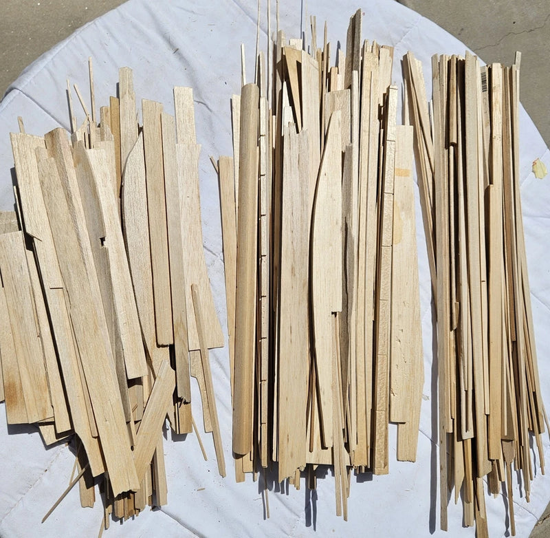 Lot Mixed Pieces Balsa Wood RC Model Hobby Airplane Pieces 3#6oz