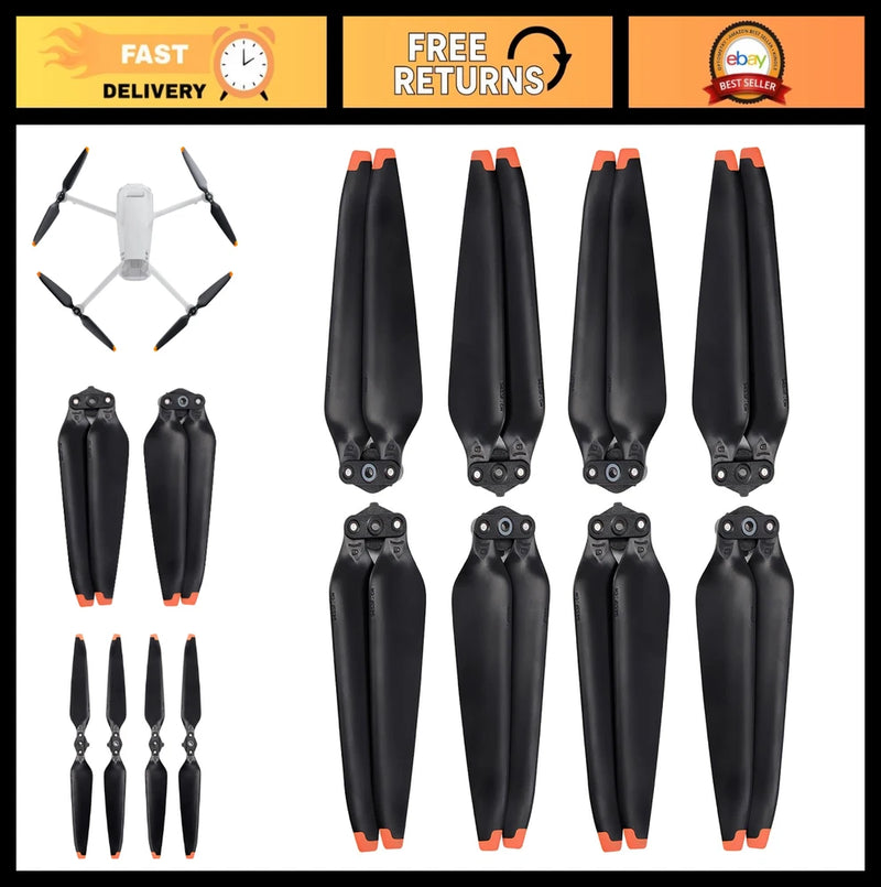 4 Pairs Low Noise Replacement Propellers 9453F for Mavic 3 Series Drones - Orang Propeller