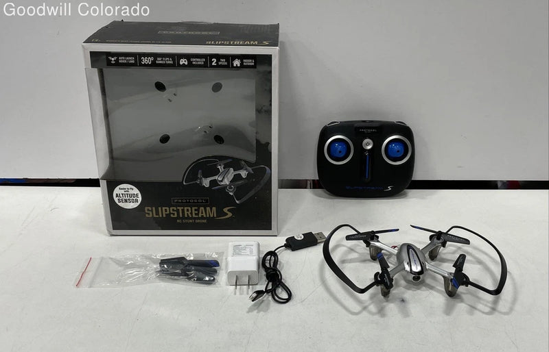 Protocol RC Stunt Drone Slipstream S Silver Black 2 4GHz Altitude Sensor