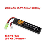 11.1V 2000mAh LiPo airsoft battery with Tamiya plug and JST XH connector