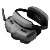DJI FPV goggles headset with black head strap and side antenna tabs