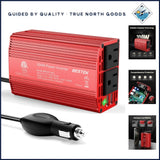DC 12V to AC 110V Power Inverter with Dual USB Fast Charging Ports for Vehicles