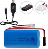 7.4V 2000mAh 20C Li-po Battery with USB Charger for MJX RC Cars RC Plane Syma