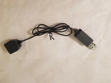 Black charging cable with USB plug and power connectors for folding RC drone battery