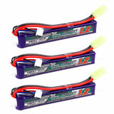 3pcs Turnigy Nano-Tech 1200mAh 2S LiPo Battery Pack Airsoft 7.4V 15C 25C (Mini-T