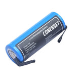 3.6V 18500 Li-ion rechargeable battery pack with CON... label, blue sleeve