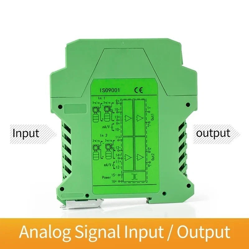 Signal Isolation Transmitter Analog DC 0-10V 4-20mA Multi I/O Galvanic Converter