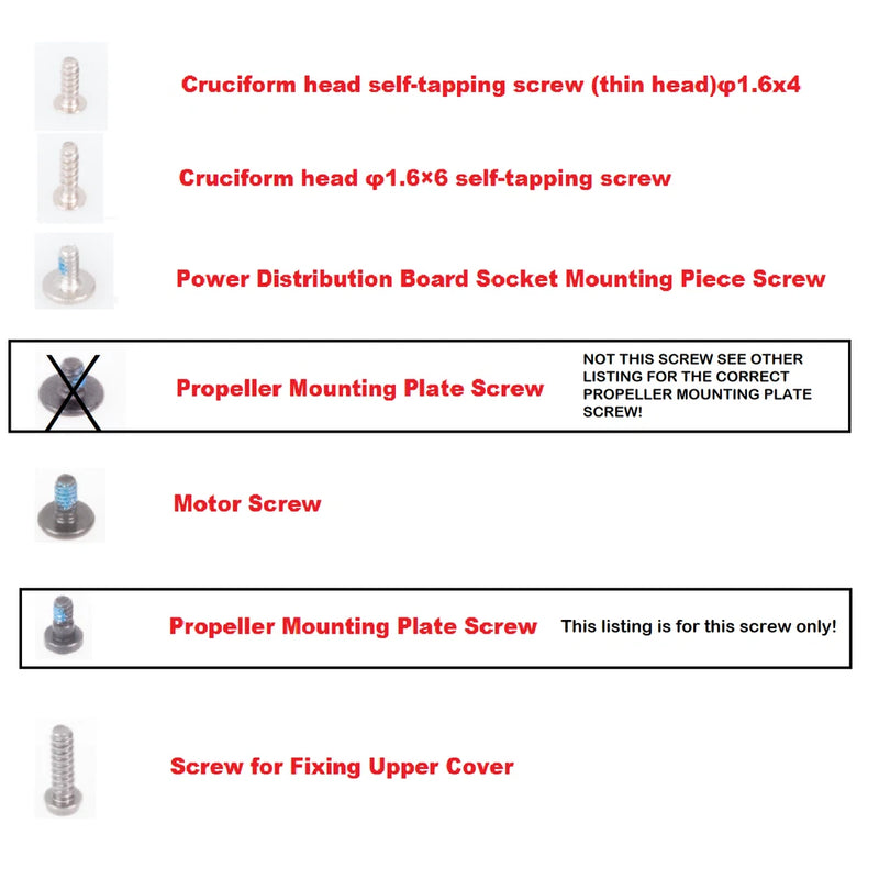 Spark and Mavic Air Propeller Mounting Plate Screw