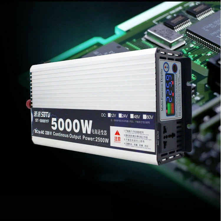 5000W Solar Power Inverter Sine Wave Converter DC 12V 24V 48V 60V to AC 220V NEW
