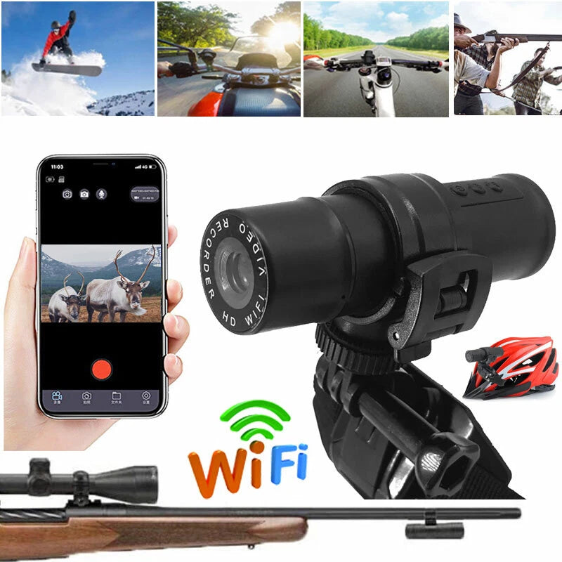 WIFI HD 1080P Sports Action Helmet Camcorder Bike Gun Camera For Clay Shooting