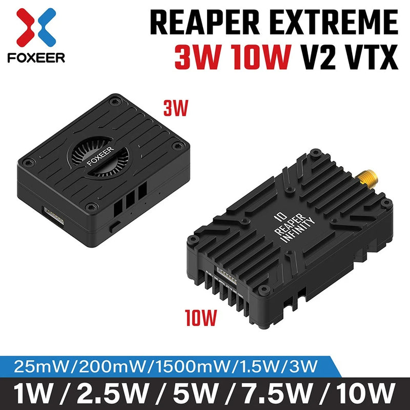 FOXEER Reaper Extreme 3W 10W V2 VTX Video Transmitter 80CHFor FPV Drone Airplane