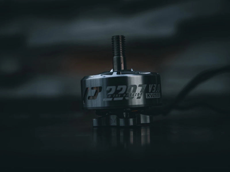 T-Motor 2207 V3 FPV motor with threaded shaft, silver aluminum housing