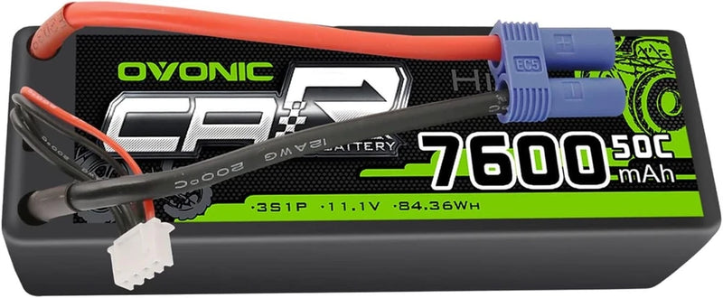 3s Lipo Battery 11.1V 7600mAh 50C MAX 100C RC Lipo Batteries Hard Case EC5 Plug