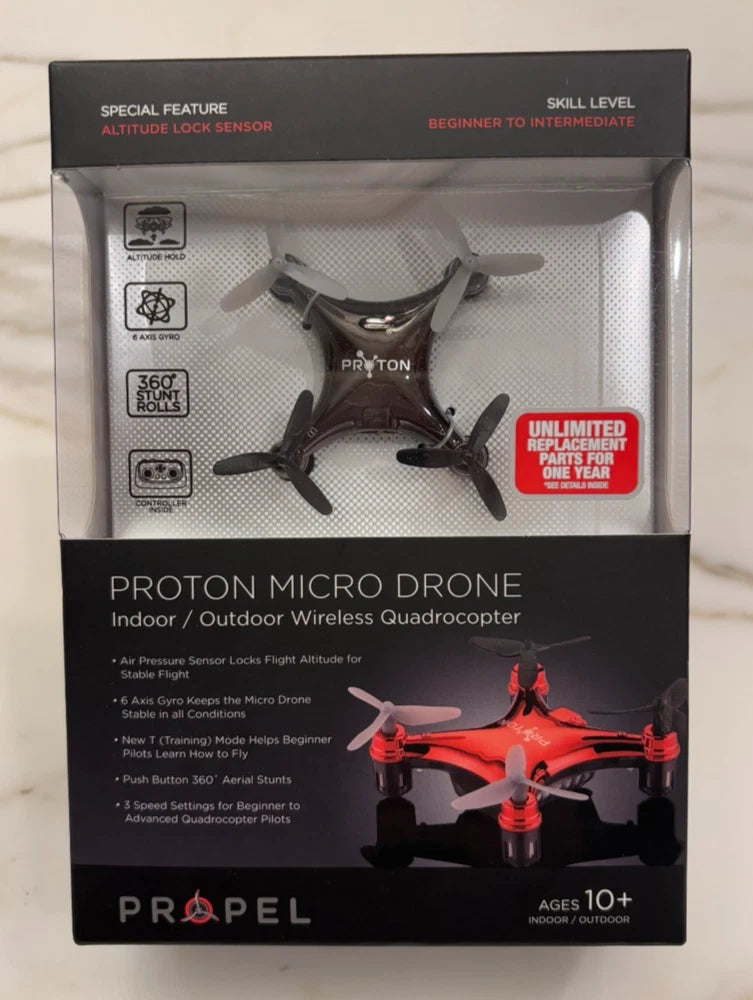 Propel PROTON micro drone sealed box, indoor/outdoor wireless quadcopter