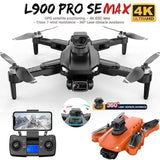 Black 4K camera GPS quadcopter drone with four propellers and foldable arms