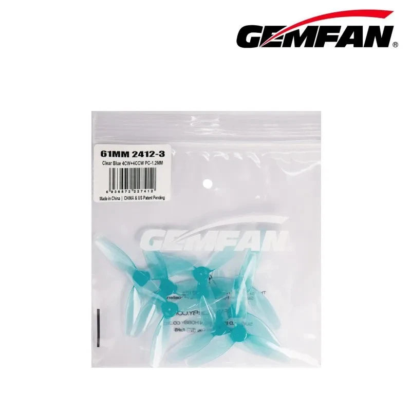 Gemfan 2412-3 61mm 3-Blade High-Thrust Propeller for 8520 Brushed Motor Drone