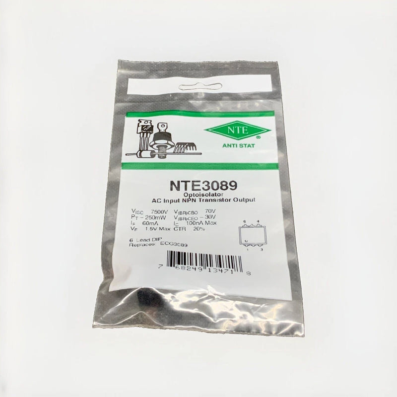 NTE3089 Optoisolator AC Input NPN Transistor Output DIP6 ECG3089