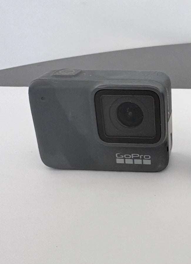 GoPro HERO7 waterproof action camera with square lens housing and front GoPro logo