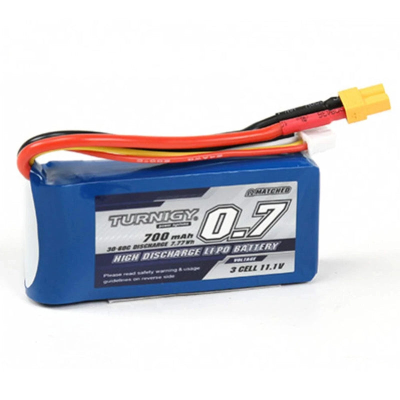 Turnigy 0.7 3S LiPo battery pack with XT30 connector, blue case, yellow plug