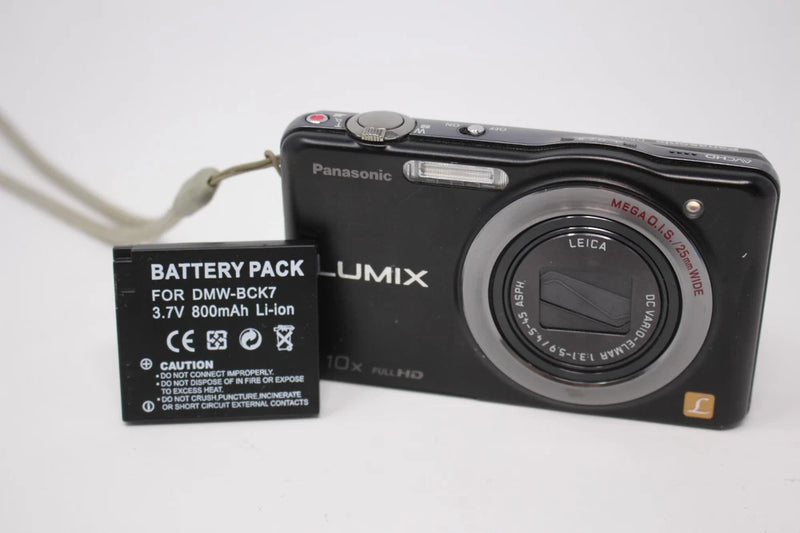 Panasonic Lumix DMC-SZ7 14.1MP Black Digital Camera - Tested - Lens Dust - READ
