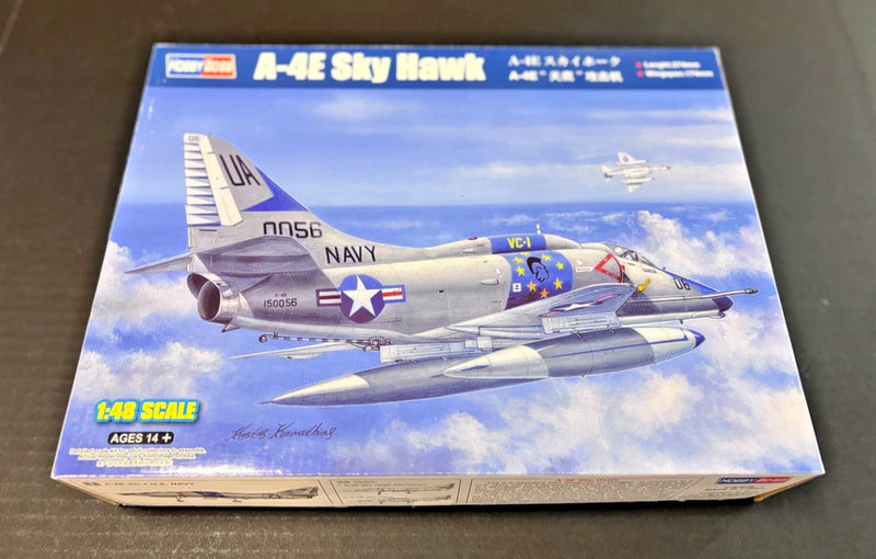 HobbyBoss A-4E Skyhawk 1:48 model kit box, US Navy/USMC attack jet aircraft model