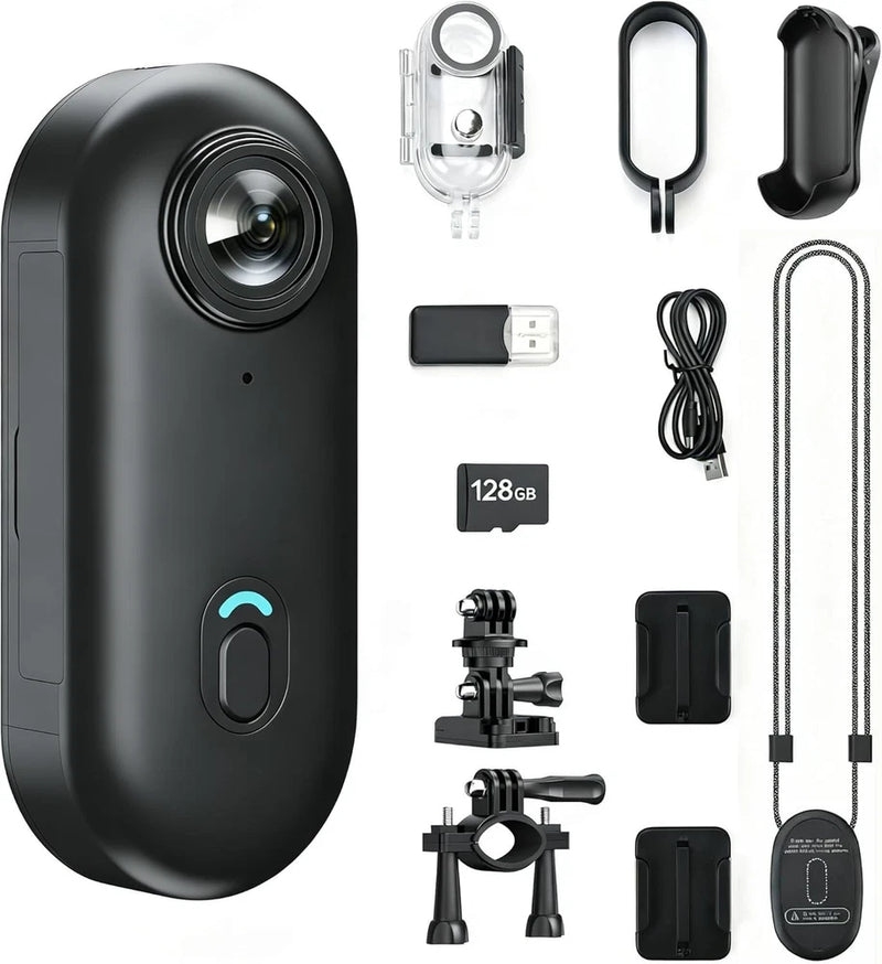 4K Mini Body Camera 64G, Wearable Magnetic Clip-On Camera, 150?? Wide Angle