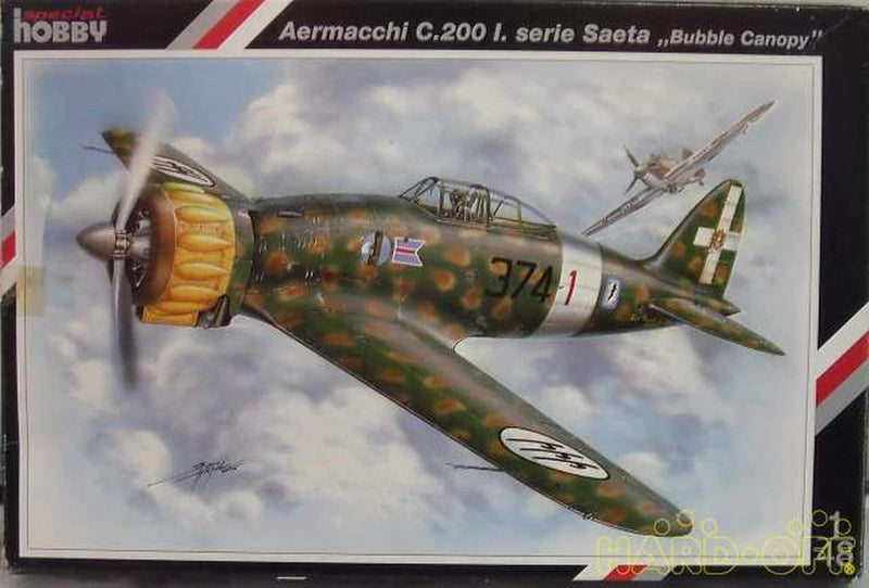 Special Hobby 1/48 Aermacchi C.200 I airplane model kit box art, camo fighter