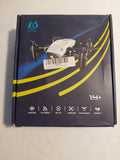 4-axis drone in retail box with drone and blue/yellow graphics