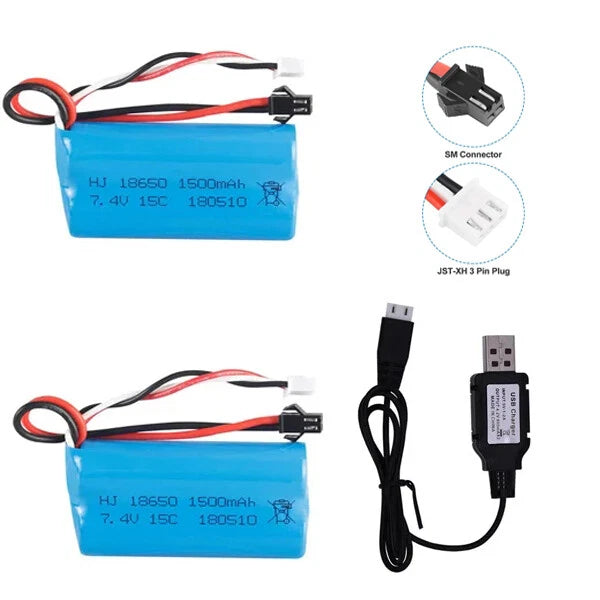 7.4V 1500mAh Lipo Battery for WPL MN99S D90 U12A S033g Q1 H101 Rc Cars Drones