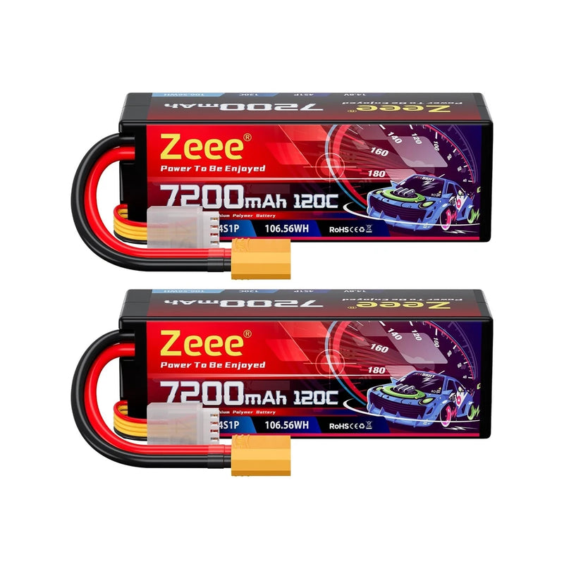 Zeee 4S Lipo Battery 7200mAh 14.8V 120C Hard Case RC Battery with XT90 Connec...