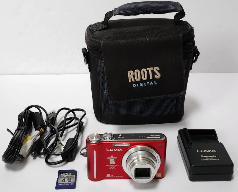Panasonic Lumix DMC-ZR1 12.1MP Digital Camera Red Tested W/ Battery & Charger