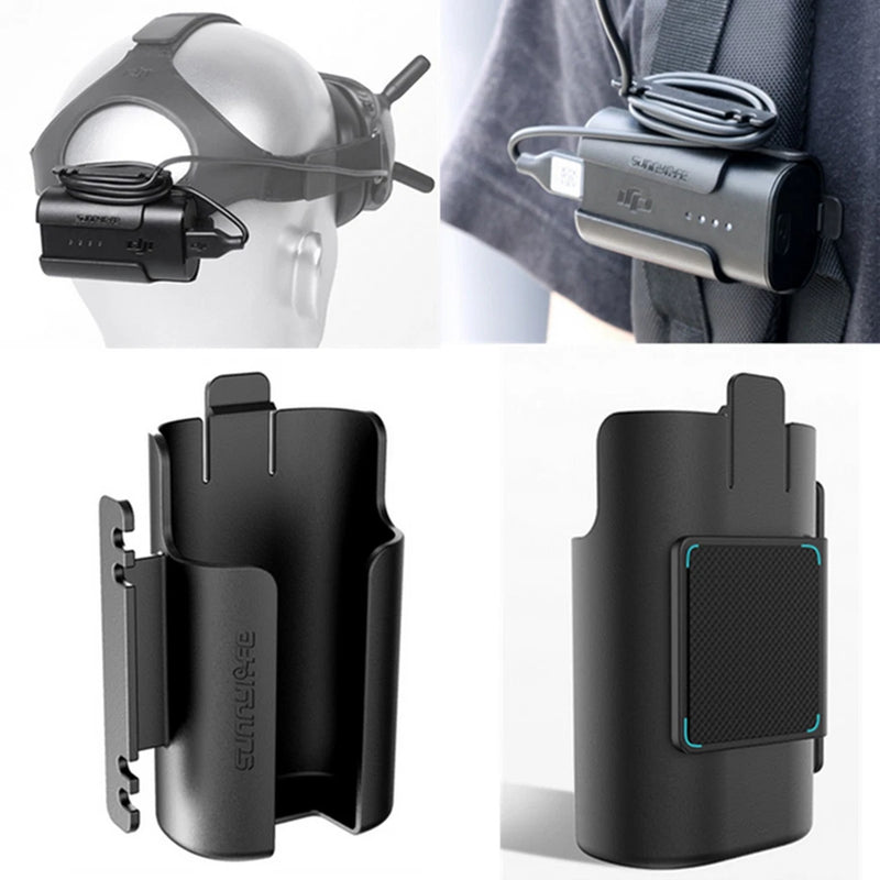For FPV V2 / DJI Goggles 2 Flying Glasses Battery Carrying Case Back Clip Clamp