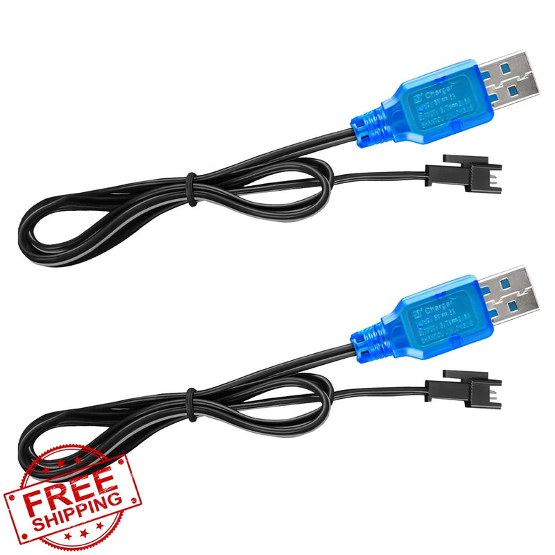 Tosiicop 3.7V Lipo Battery Charger SM-2P USB 2 Pack RC Toy Battery