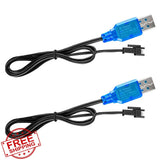 SM-2P USB 3.7V LiPo charger cable pair with blue USB connectors