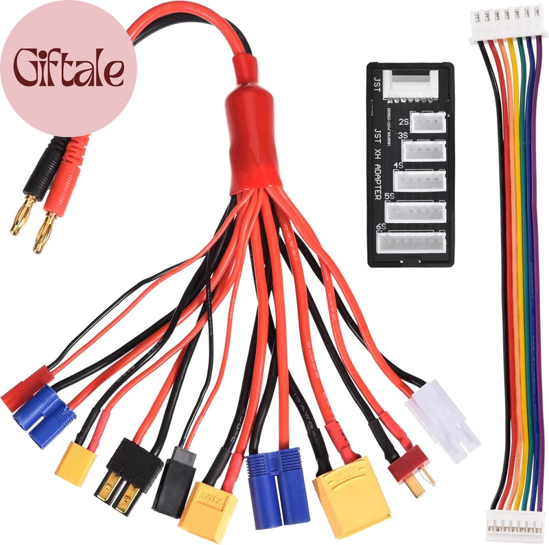 RC Lipo Battery Charger Adapter Connector Splitter Cable, 10 in 1 Convert Wire t