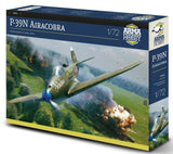 1/72 P-39N Airacobra model kit box with aircraft artwork and decals