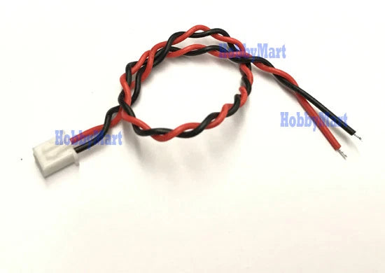 JST XH 2.5mm Pitch 2-Pin Battery Female Connector twisted wire 24AWG 200mm x 10